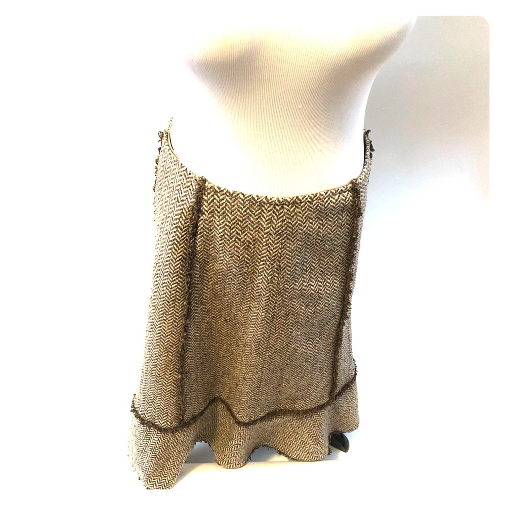 Ann Taylor LOFT brown wool silk skirt size 4